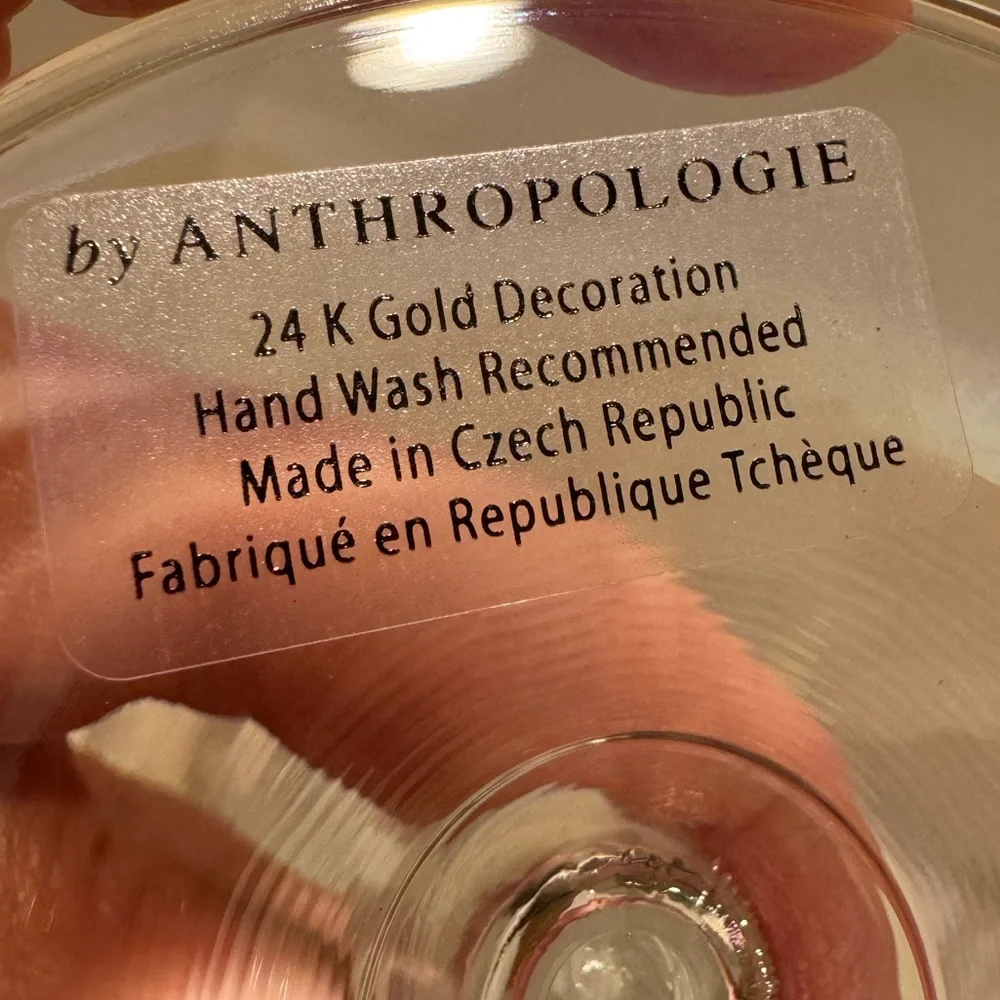 Anthropologie 24kg glaze Wine Glass New York City Nutcracker Ballet